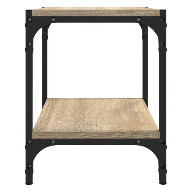 vidaXL Tv-meubel 40x33x41 cm bewerkt hout en staal sonoma eikenkleurig