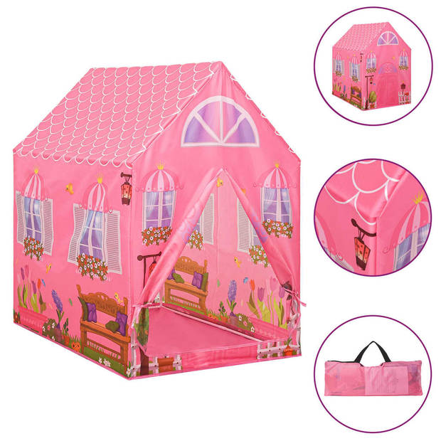 vidaXL Kinderspeeltent met 250 ballen 69x94x104 cm roze