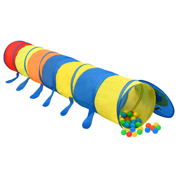 vidaXL Kinderspeeltunnel met 250 ballen 245 cm polyester meerkleurig