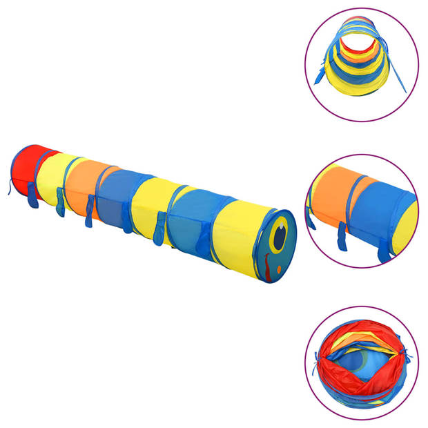 vidaXL Kinderspeeltunnel met 250 ballen 245 cm polyester meerkleurig