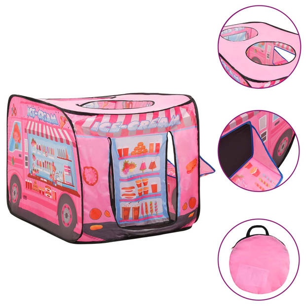 vidaXL Kinderspeeltent met 250 ballen 70x112x70 cm roze