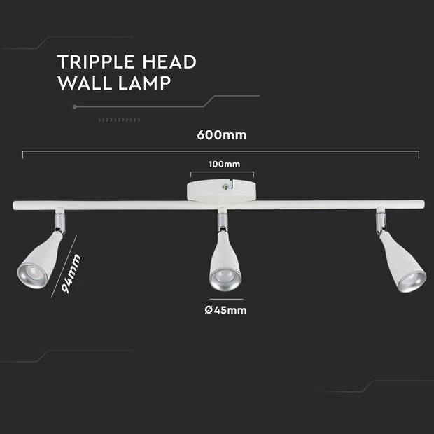 V-TAC VT-813-W-N LED-spots - Inbouwarmatuur - GU10 - IP20 - Wit5 Jaar - Modelnr: - VT-867-SQ