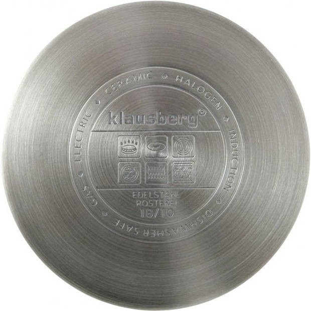 Klausberg 7224 - Steelpan 16 cm - met deksel - 1.8 liter