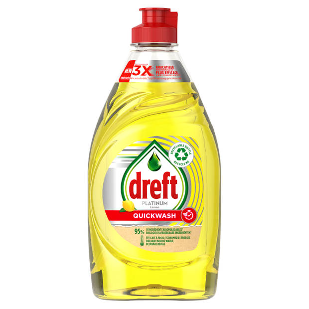 Dreft Platinum Quickwash Citroen Vloeibaar Afwasmiddel 350ml