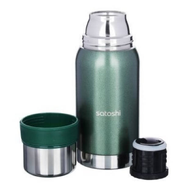 Satoshi Forest Thermosbeker - Thermosfles - 0,6L - RVS - Groen