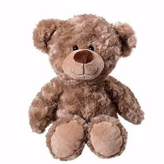 Valentijn Love cadeau set - Knuffelbeer met rood Love you hartje 10 cm - Knuffelberen