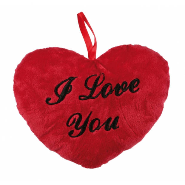 Valentijn Love cadeau set - Knuffelbeer met rood Love you hartje 10 cm - Knuffelberen