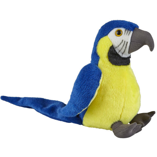 Knuffeldieren set papegaai en flamingo pluche knuffels 18 cm - Vogel knuffels