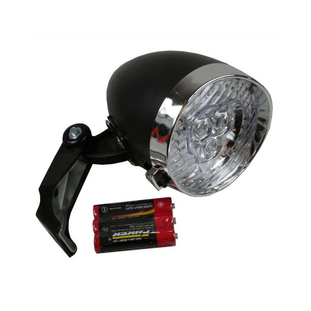 Setje fietsverlichting klassieke koplamp met achterlicht LED universeel inclusief 5x AAA batterij - Fietsverlichting