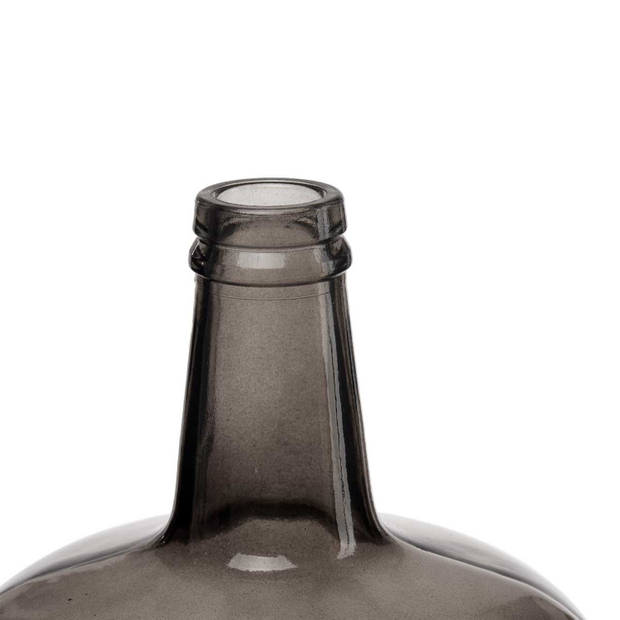 Bloemenvaas - flessen model - glas - grijs transparant - 22 x 39 cm - Vazen