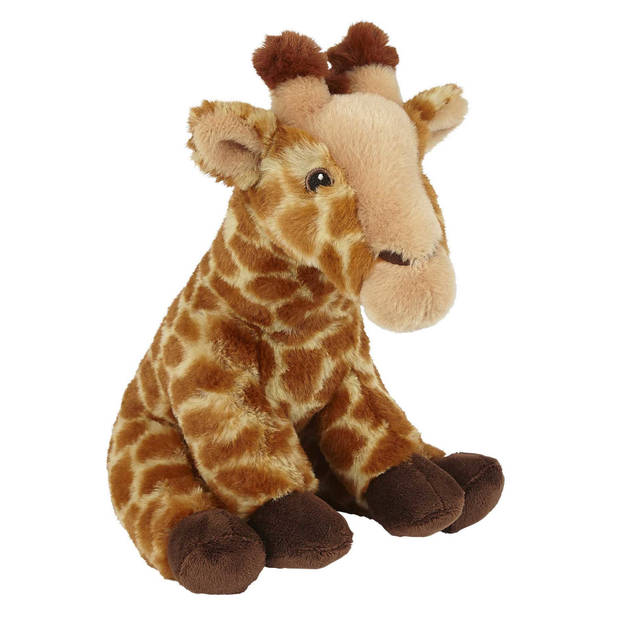 Verjaardag cadeau giraffe 23 cm met XL Happy Birthday wenskaart - Knuffeldier