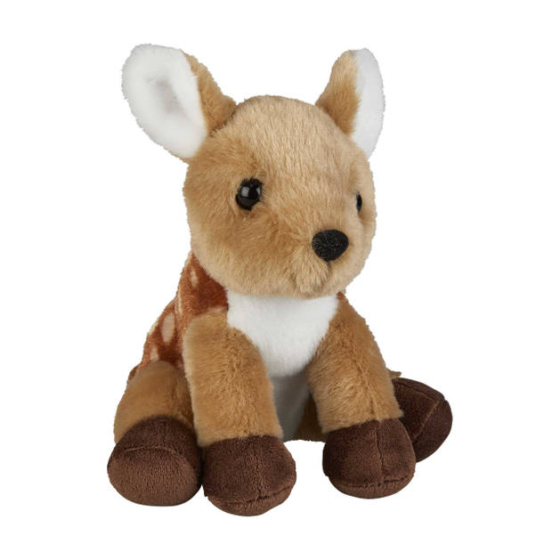 Knuffeldieren set vos en hertje pluche knuffels 18 cm - Knuffel bosdieren