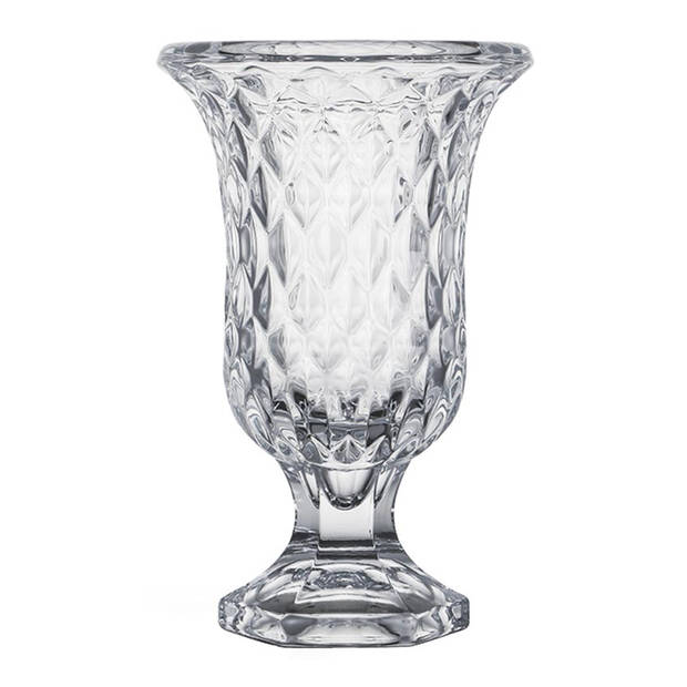 Bloemenvaas - Tulp model - Diamonds transparant glas - 15 x 24 cm - Vazen