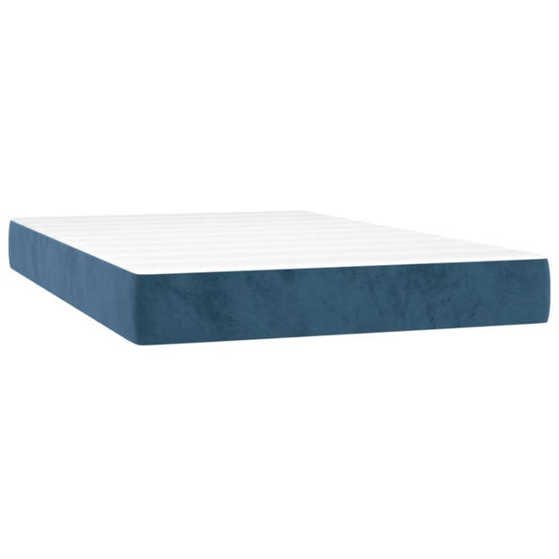 vidaXL Pocketveringmatras 120x200x20 cm fluweel donkerblauw