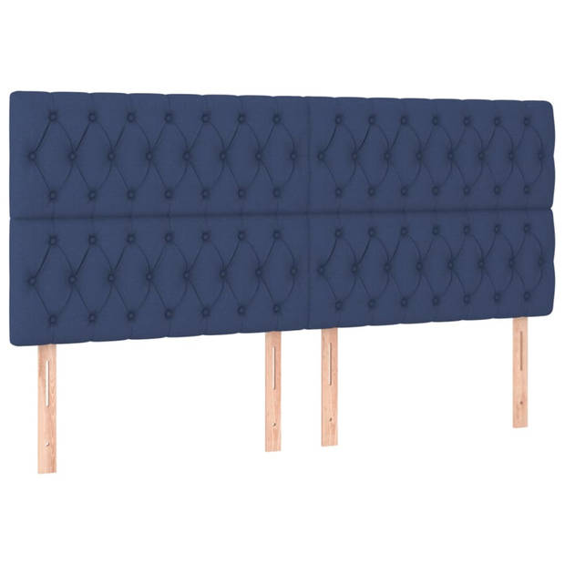 vidaXL Hoofdborden 4 st 90x7x78/88 cm stof blauw