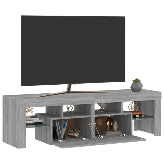 vidaXL Tv-meubel met LED-verlichting 140x36,5x40 cm grijs sonoma eiken