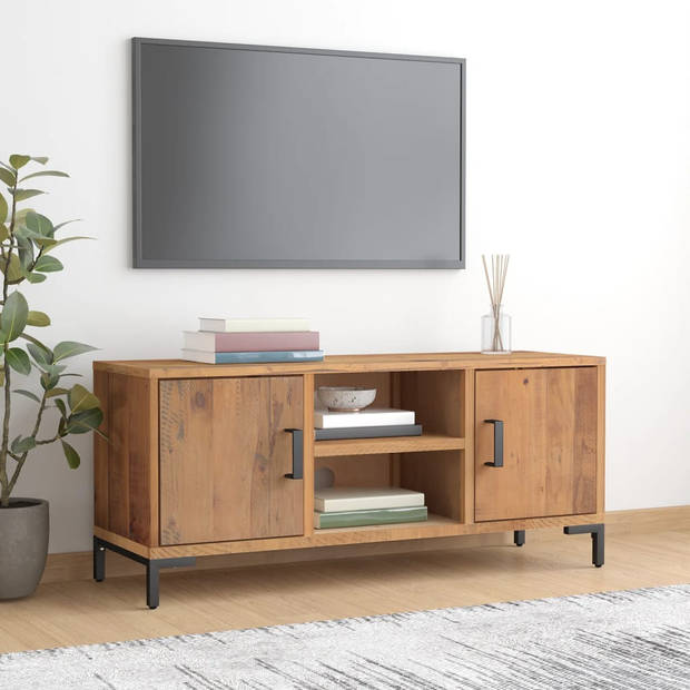 The Living Store Tv-meubel - Vintage industriële stijl - 110 x 35 x 48 cm - Massief grenen