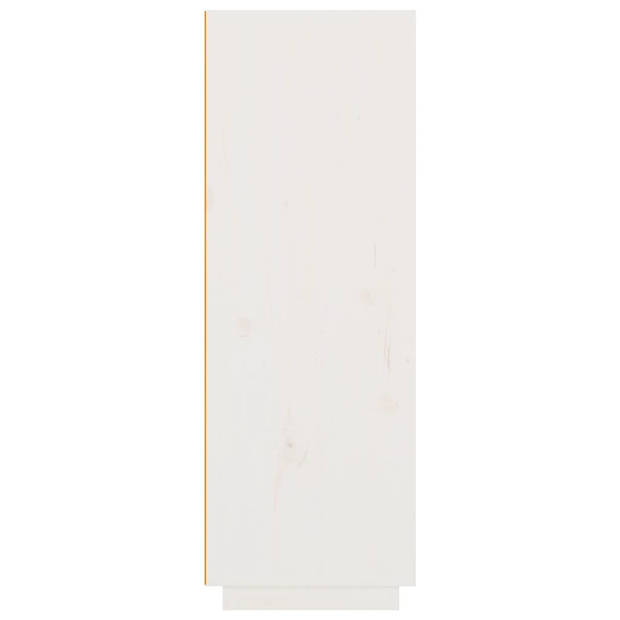 vidaXL Hoge kast 60x40x116,5 cm massief grenenhout wit