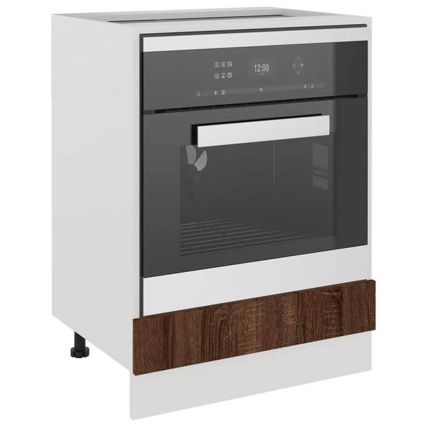 vidaXL Ovenkast 60x46x81,5 cm bewerkt hout bruin eikenkleur