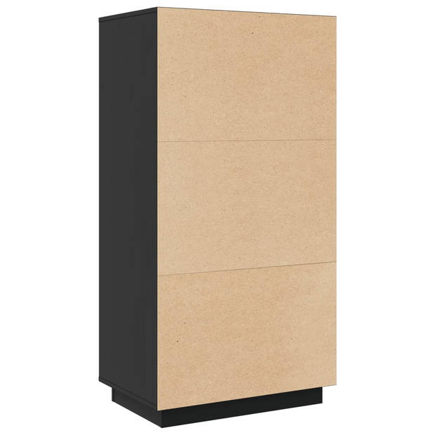 vidaXL Hoge kast 60x40x116,5 cm massief grenenhout zwart