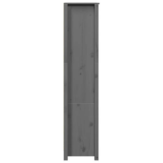 vidaXL Hoge kast 80x35x154 cm massief grenenhout grijs