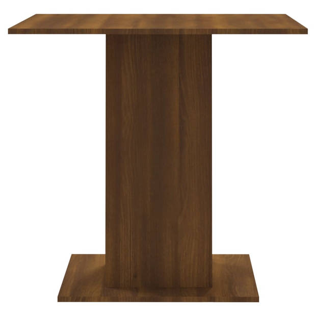 The Living Store Eettafel Bruineiken - 80 x 80 x 75 cm - Onderscheidende minimalistische tafel!