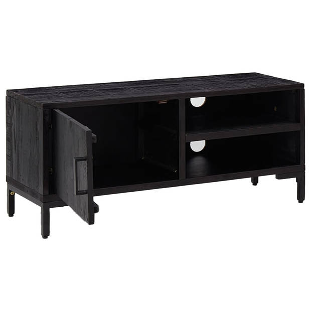 vidaXL Tv-meubel 90x30x40 cm massief grenenhout zwart