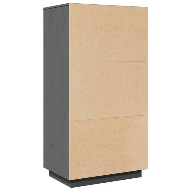 vidaXL Hoge kast 60x40x116,5 cm massief grenenhout grijs