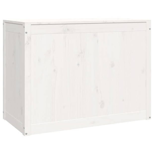 vidaXL Wasmand 88,5x44x66 cm massief grenenhout wit