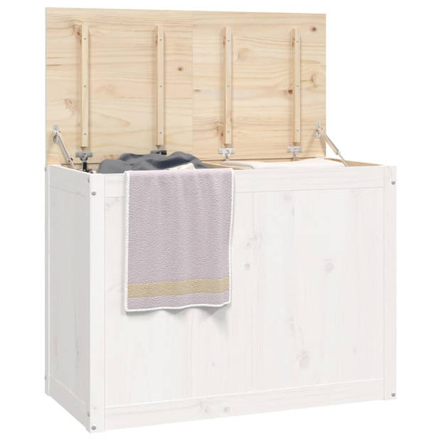 vidaXL Wasmand 88,5x44x66 cm massief grenenhout wit