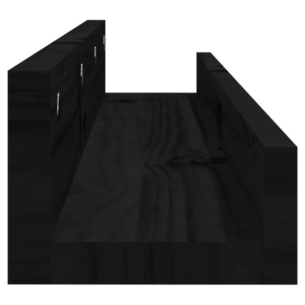 The Living Store Zwevende Wandschappen - Massief Grenenhout - 80 x 12 x 9 cm - Set van 2