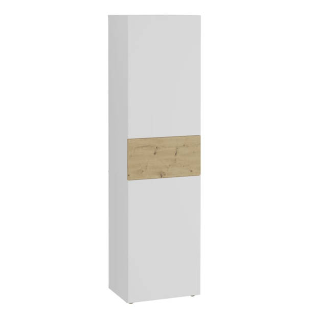 FMD Garderobe met 2 deuren 54,5x41,7x199,1 cm wit en artisan eiken