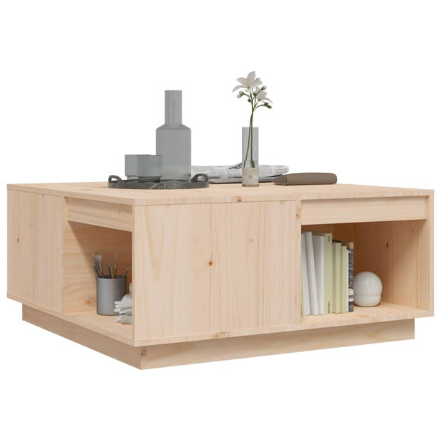 The Living Store Salontafel Grenen - Houten - 80 x 81 x 36.5 cm