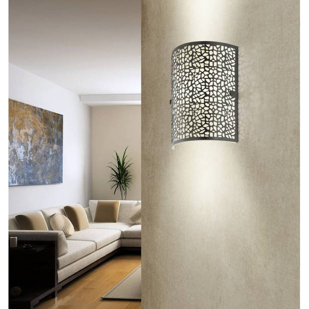 EGLO Almera Wandlamp - E14 - 25 cm - Antiek-Bruin/Champagne