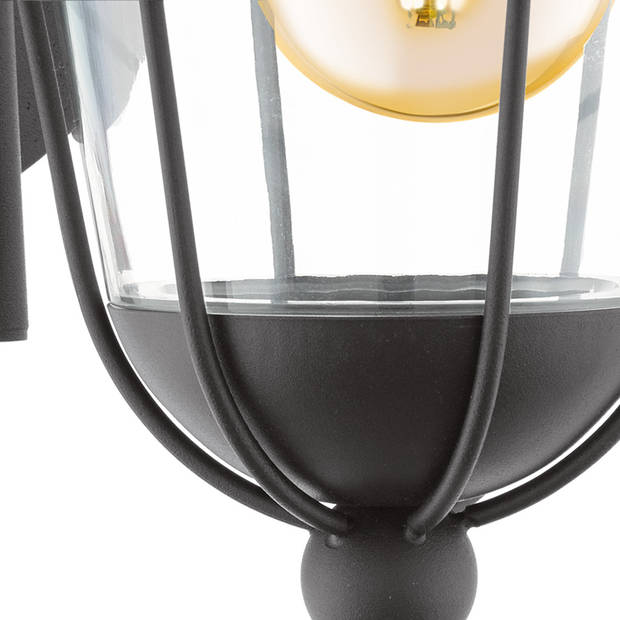 EGLO Vintage Pulfero - Buitenverlichting - Wandlamp - 1 Lichts - Zwart