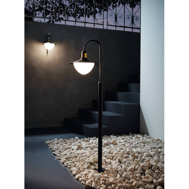 EGLO Sirmione Wandlamp Voor buiten - IP44 - Zwart/Goud