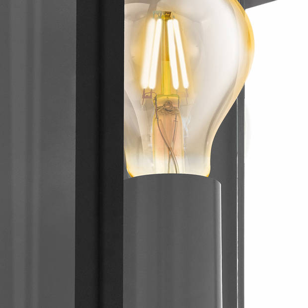 EGLO Alamonte Wandlamp Buiten - E27 - 29,5 cm - Zwart - Sensor