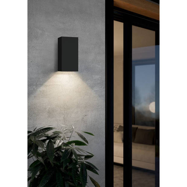 EGLO connect.z Eremitana-Z Smart Wandlamp Buiten- GU10 - 24 cm - Zwart