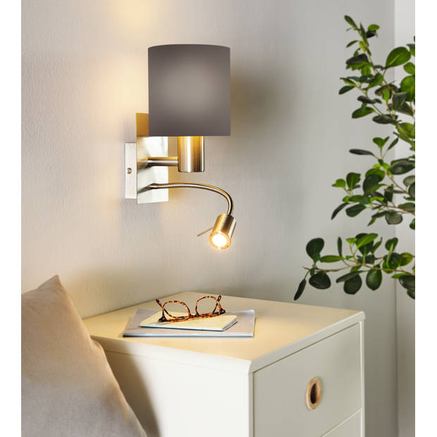 EGLO Pasteri Wandlamp - E27;LED - 38 cm - Grijs/Bruin/Antraciet