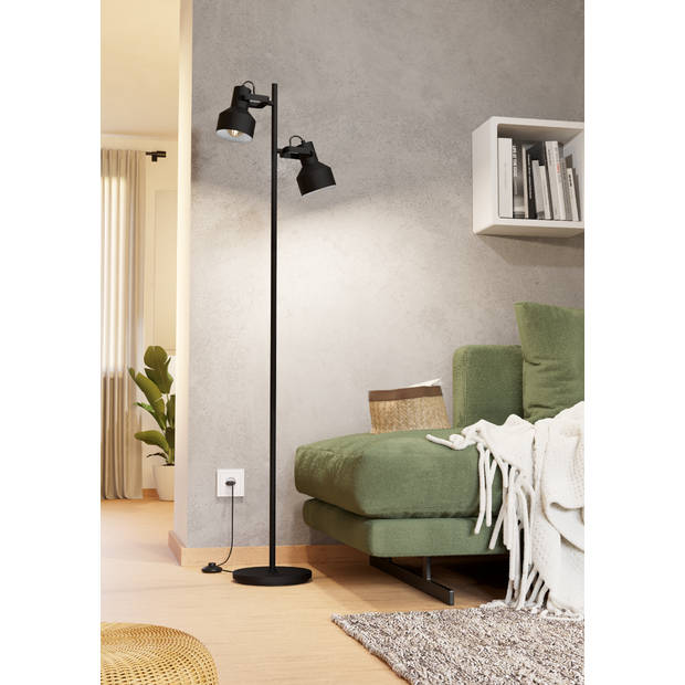 EGLO Casibare Vloerlamp - E27 - 160,5 cm - Zwart