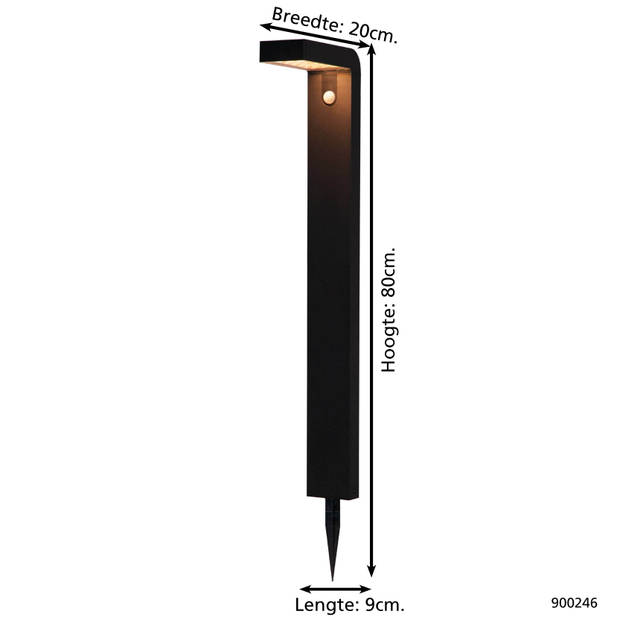 EGLO Baracconi Staande lamp Buiten - LED - 80 cm - Sensor - Zwart