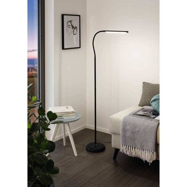 EGLO Laroa Vloerlamp - LED - 130 cm - Zwart - Dimbaar