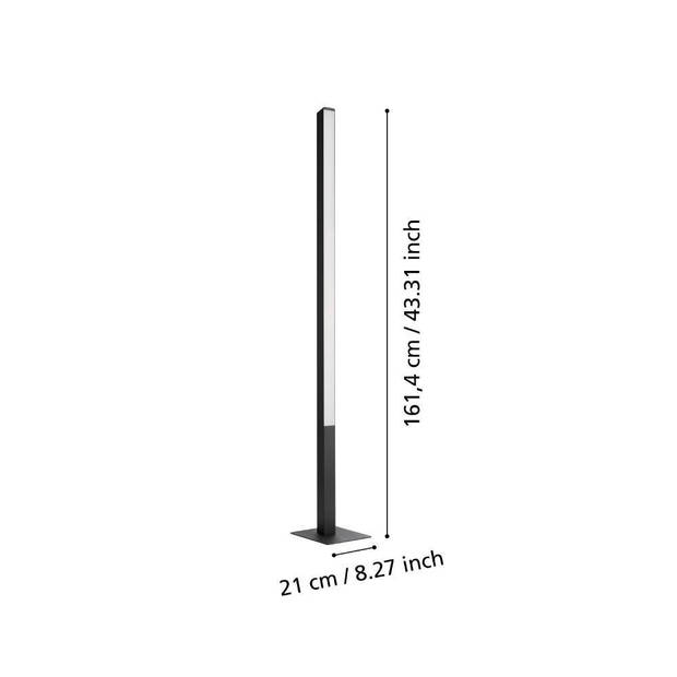 EGLO connect.z Simolaris-Z Smart Vloerlamp - 161,5 cm - Zwart/Wit