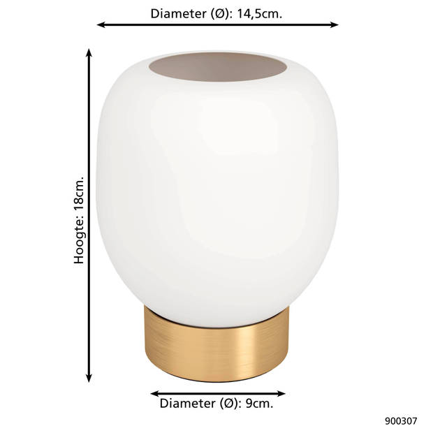 EGLO Manzanares Tafellamp - E27 - 18 cm - Wit