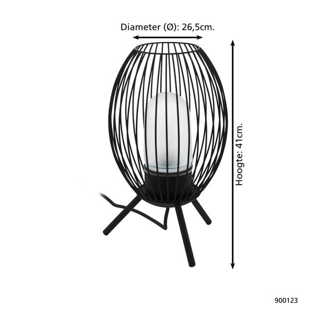 EGLO Fusignano Tafellamp Buiten - E27 - 41 cm - Zwart/Wit