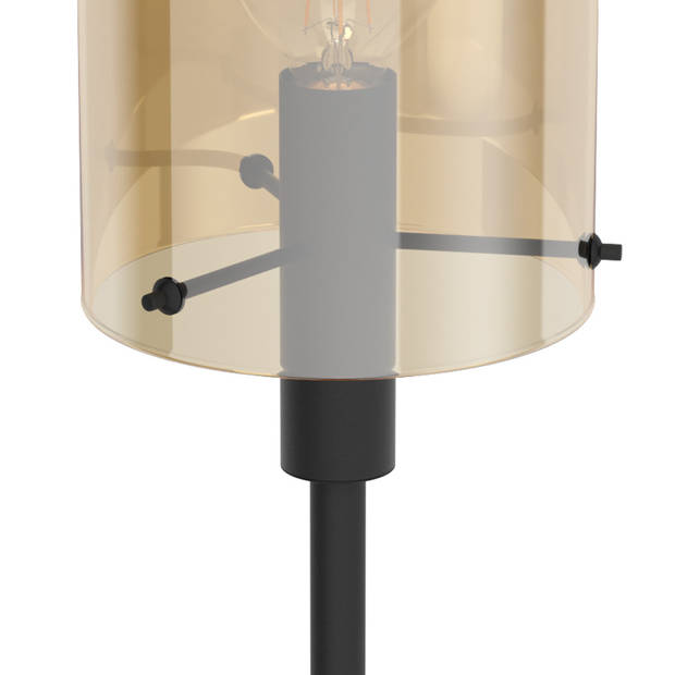 EGLO Polverara Tafellamp - E27 - 60,5 cm - Zwart/Amber