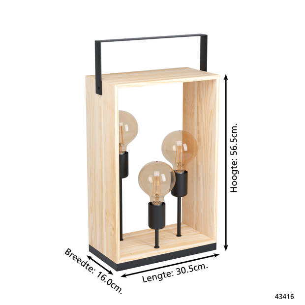 EGLO Famborough tafellamp E27 40 W Zwart