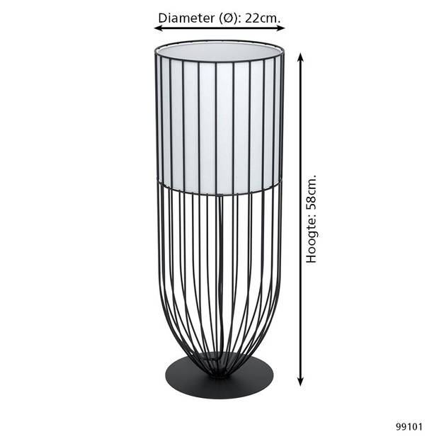 EGLO Nosino Tafellamp - E27 - 58 cm - Zwart/Wit