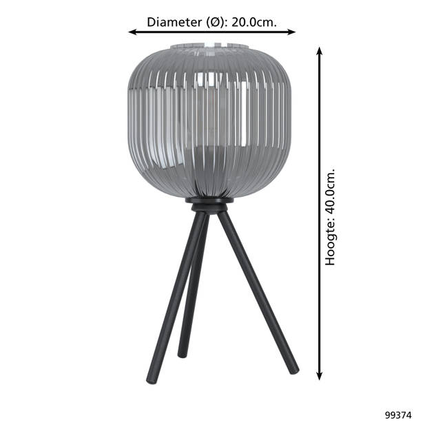 EGLO Mantunalle 1 Tafellamp - E27 - 40 cm - Zwart