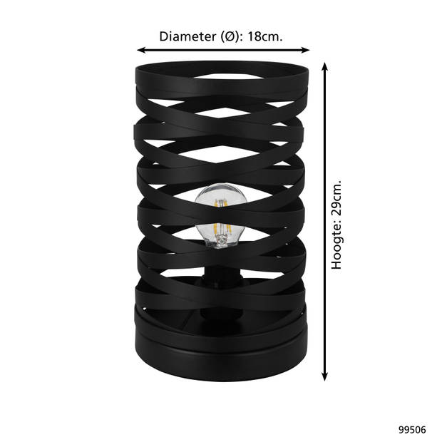 EGLO Cremella Tafellamp - E27 - 29 cm - Zwart
